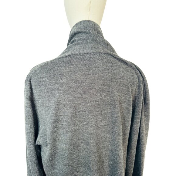 Vintage Suzie Gray Large Fringe Cardigan Sweater Open Front - Picture 4 of 10